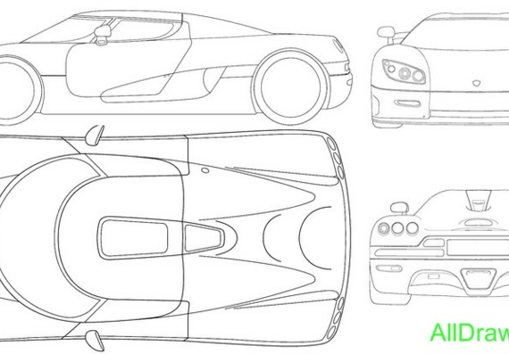 Koenigsegg CCR (Кенигсегг CCР) - чертежи (рисунки) автомобиля